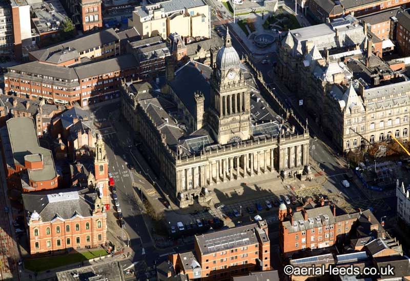 leeds town hall from the air
          